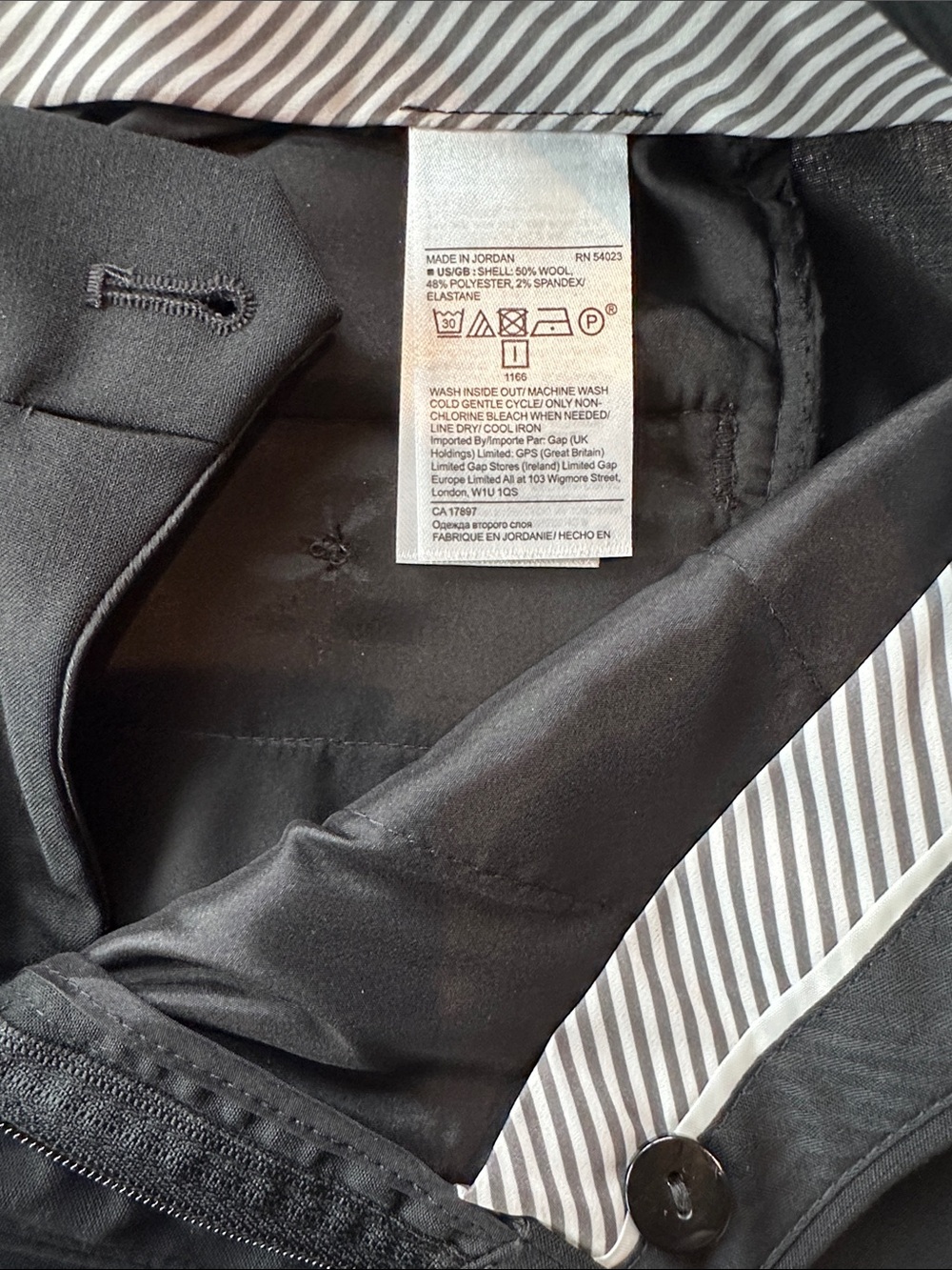 NWT Banana Republic Logan Black Tailored Wool blend Dress Pants 6 - Picture 9 of 9